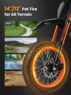 Qlife Vela E5 Electric Dirt Bike for Teens Adults, 3500W Peak Mid-Drive Motor, 37MPH Electric Motorcycle with 48V 23Ah Battery, Full Suspension