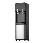 Top Loading Water Cooler Dispenser, Hot and Cold Water Dispenser for 3 or 5 Gallons Bottles, Sturdy Stainless Steel and Child Security Lock, Ideal for Homes, Kitchens, Offices, Dorms, Black