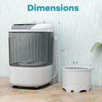 Portable Mini Washing hine, 5.5 lbs acity Small Compact Laundry Washer with Spin Tub & Drain Hose, Semi-automatic Washer hine or