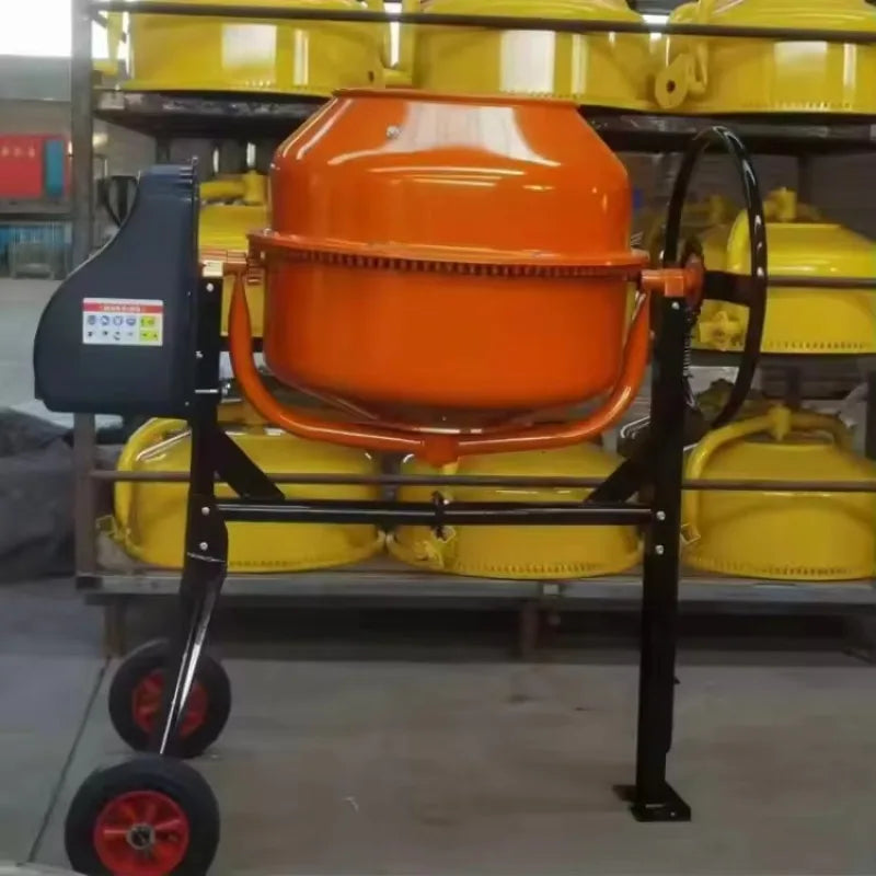 Electric Concrete Mixer Machine 140L For DIY Home Renovation And Small Construction Site Use With Reinforced Steel Frame