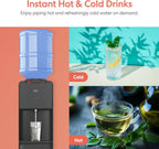 Top-Load Water Cooler Dispenser for 3-5 Gallon Bottles, Hot & Cold with Spill-Free Loading and Child Safety Lock, Black